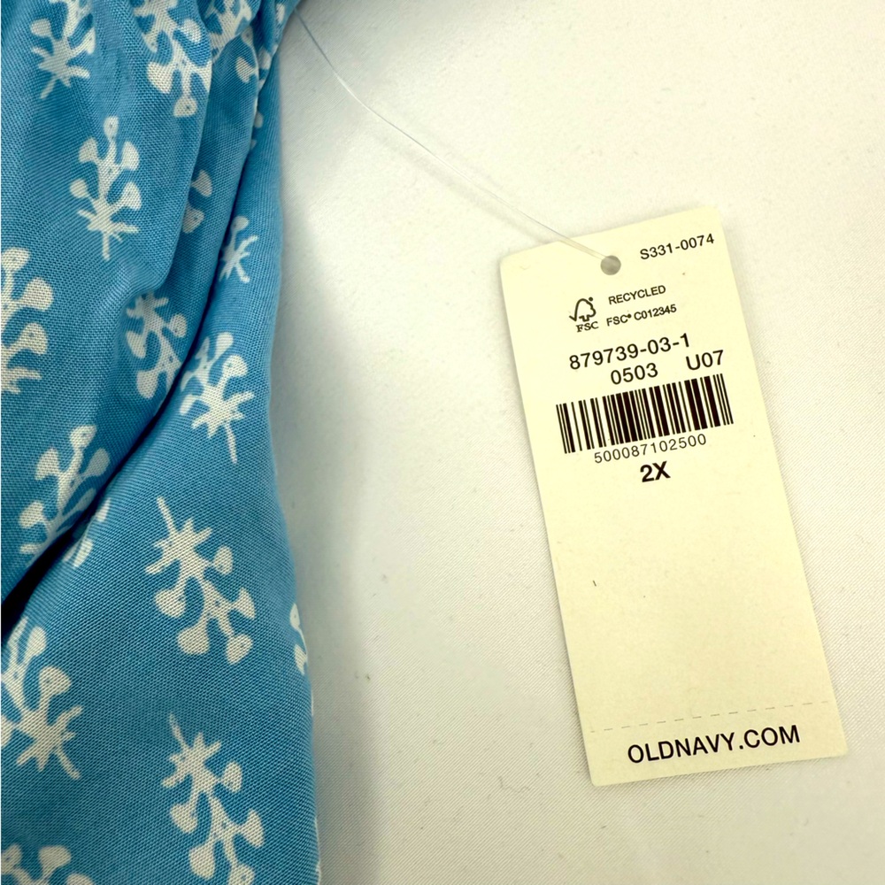 Old Navy Tie Back‎ Swing Cami Size 2X Bundle of 2 Blue Brown Flowercore Casual - Picture 3 of 12